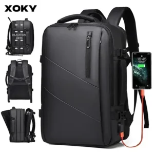 XOKY 18inch Mens Business Laptop Backpack Quality Large Capacity Backpack Waterproof USB Travel backpacks men camping Mochaila